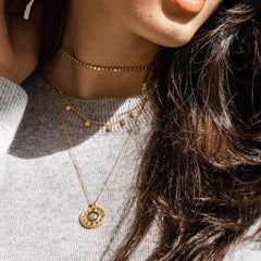 3PCS - Figaro&CZ&Medallion Layered Necklaces for Women