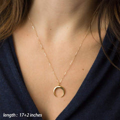 3PCS Gold Chain&Crescent&Bar Gold Layered Necklaces for Women