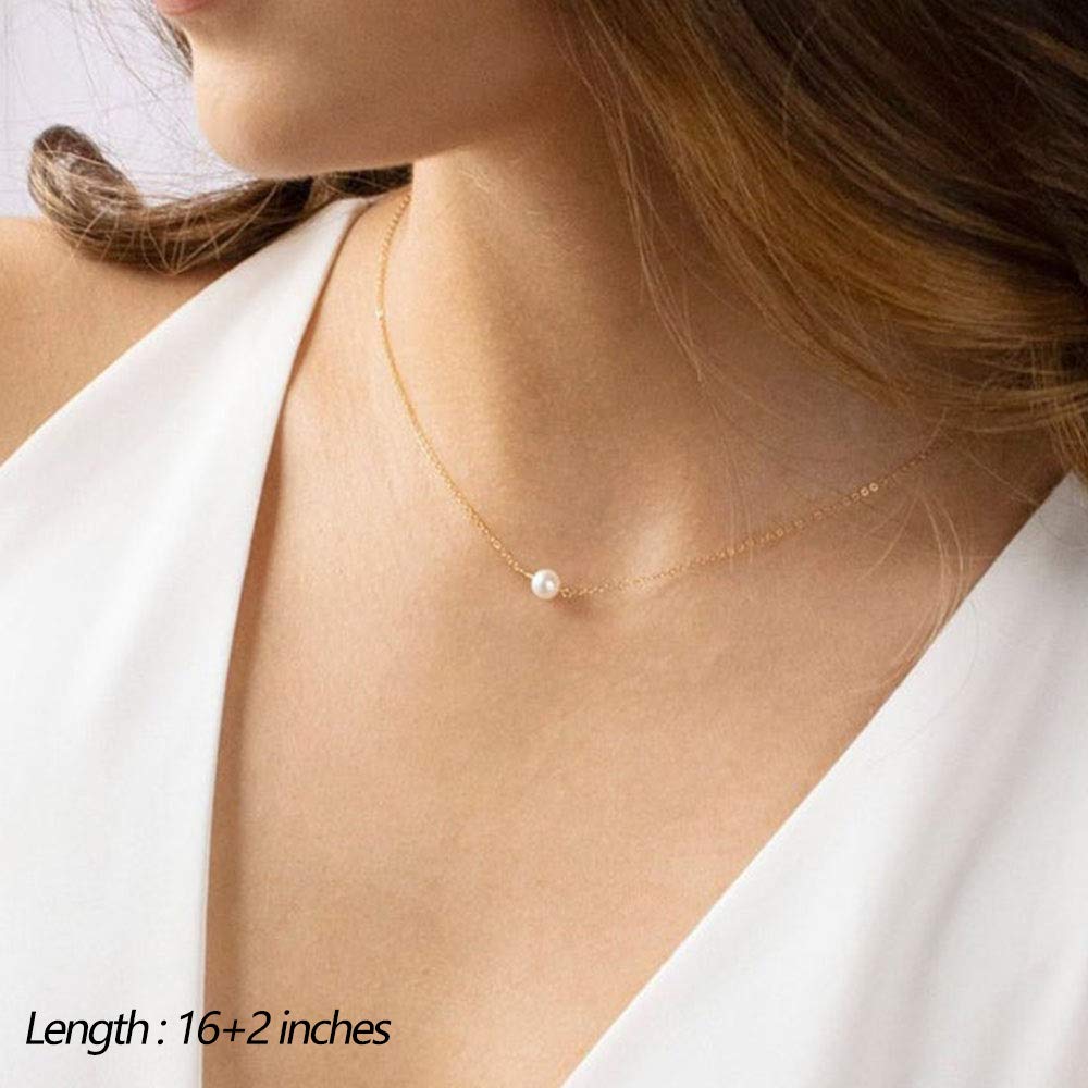 3PCS Pearl&Bar&Disc Dainty Layered Choker Necklace