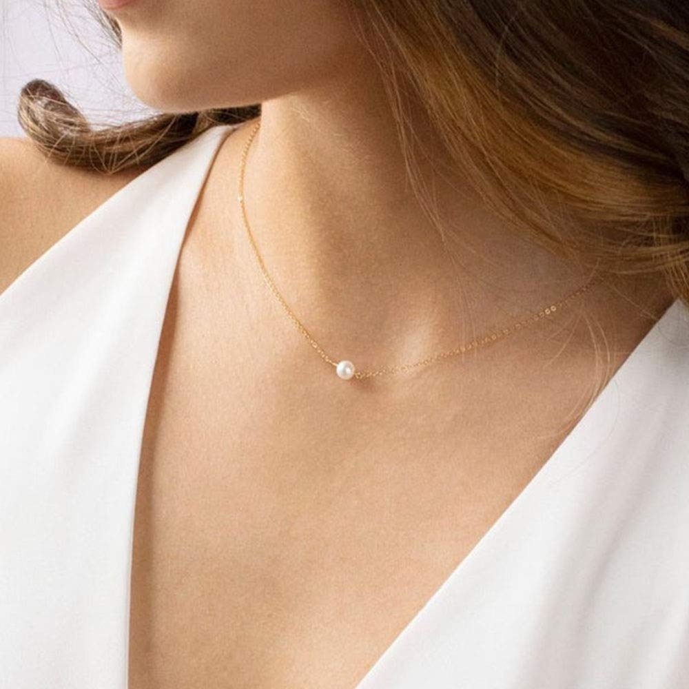 3PCS Pearl&Curved Bar&Bar Dainty Layered Choker Necklace