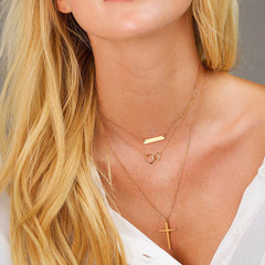 3PCS - Two Circle&Bar&Cross Layered Necklaces for Women