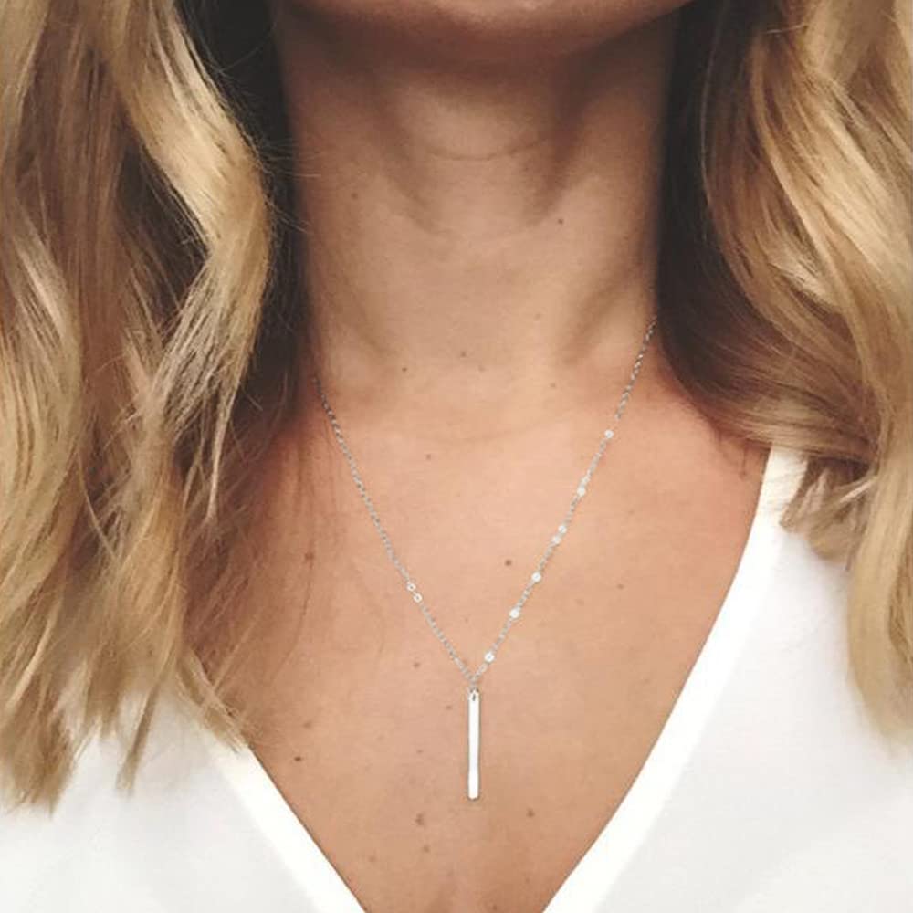 3PCS - Chain&Triangle&Bar Layered Necklaces for Women