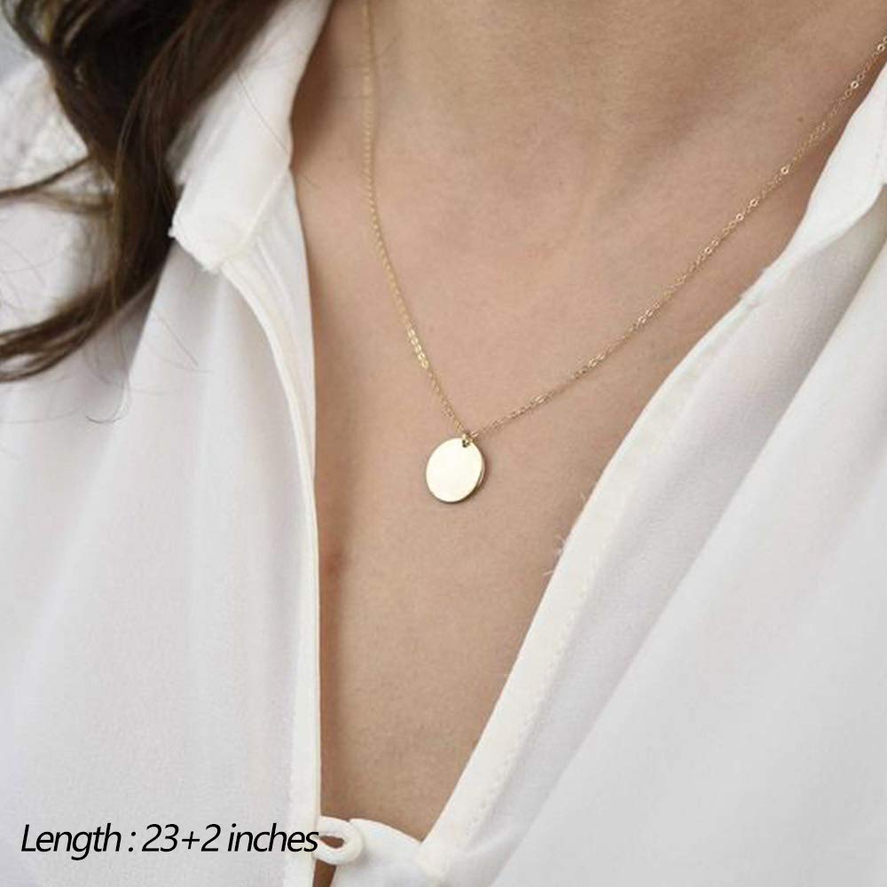 3PCS Circle&Bar&Disc Dainty Layered Choker Necklace