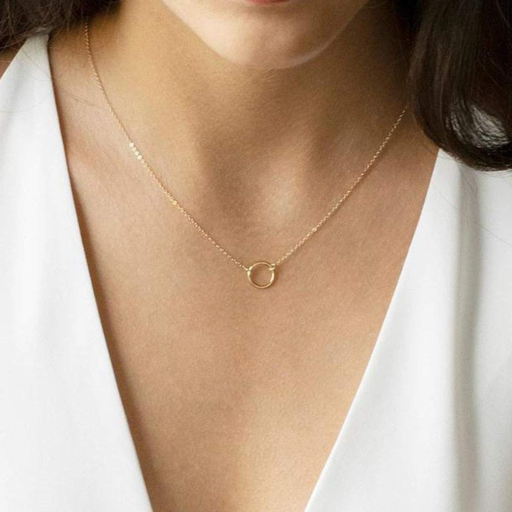 3PCS Circle&Bar&Disc Dainty Layered Choker Necklace