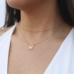 3PCS Link Chain&Beads Chain&Butterfly Dainty Layered Choker Necklace