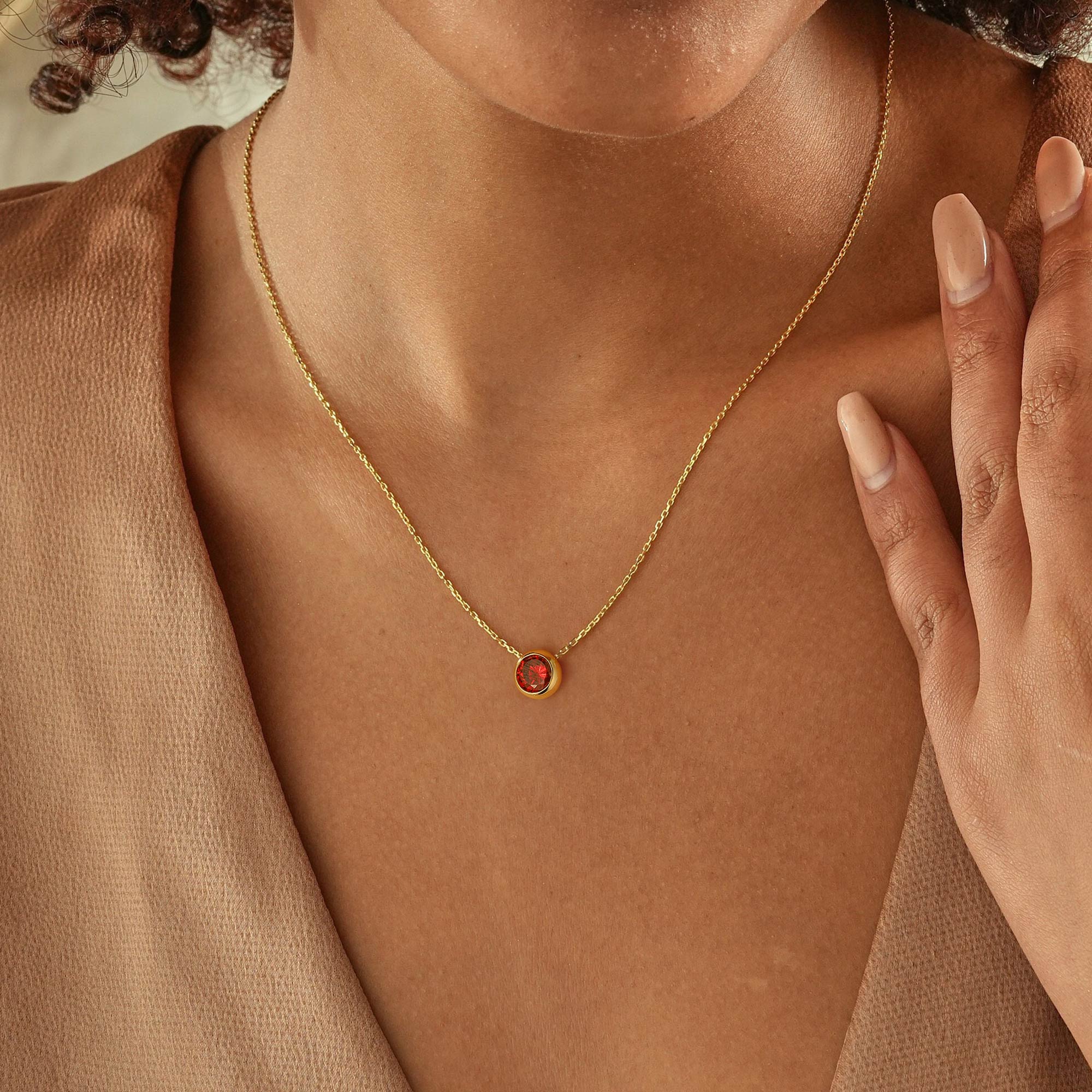 14K Gold Plated Birthstone Necklaces for Women