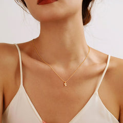 Turadnoss Gold Initial Necklace for Women Girls - 18K Gold Plated Small Bubble Letter Necklace, Jewelry for Women Birthday Gifts for girls, 16+2.5In