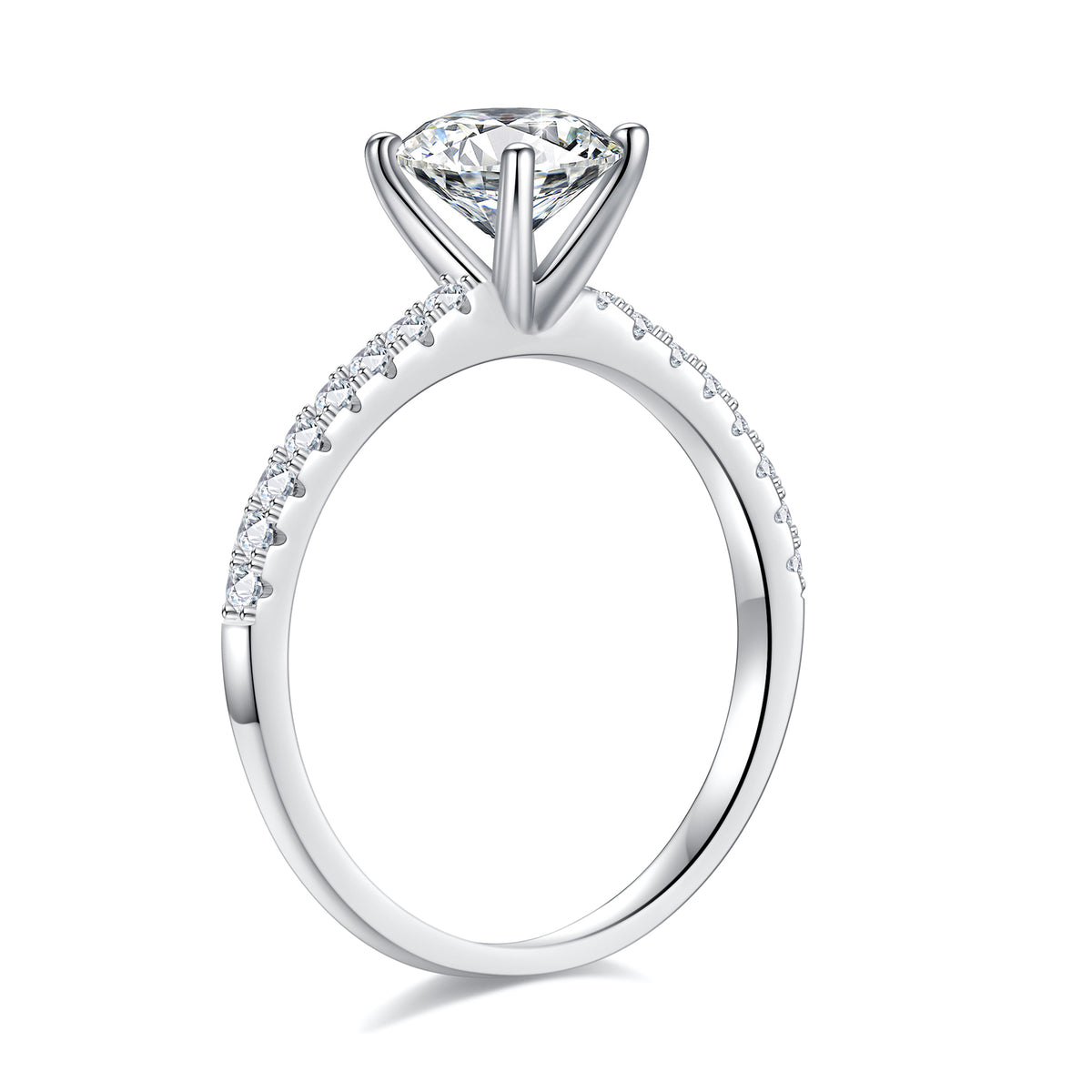 Turandoss 1.5 Carat Moissanite Four-Prongs Engagement Ring 925 Sterling Silver Oval Cut Diamond Ring Wedding Band Promise Wedding Rings for Women