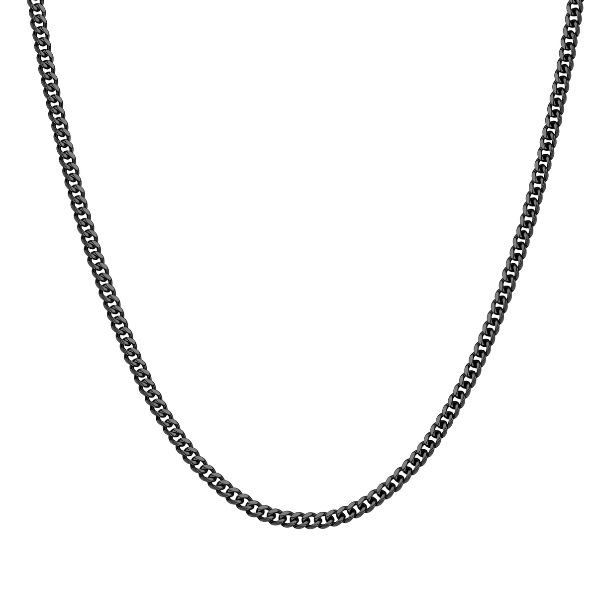 Turandoss Silver Black Cuban Link Chain Necklace for Men Boys, Stainless Steel Chains Necklaces for Him, Birthday Valentine's Day Gift from Mom, 20In