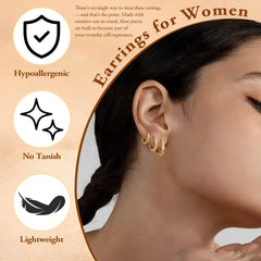 Turandoss 8Pairs Flat Back Stud Earrings Set for Women Girls, Cubic Zircon Hoop Huggie Cartilage Earring, Birthday Valentine's Day Gifts for Wife Mom
