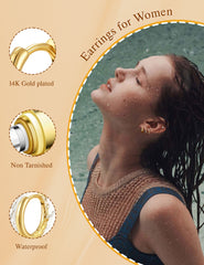 Turandoss 8Pairs Gold Plated Hoop Huggie Earrings for Women Girls, Zircon Stud Earring Set, Gold Jewelry, Graduation Gifts for Women, Girls, 2026