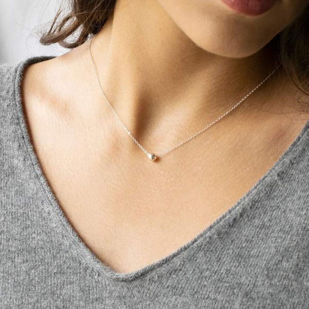 4PCS Bead&Bar&Hammered Disc&Rod Dainty Layered Choker Necklace