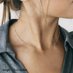 4PCS - Chain&Chain&Hammered Box&Bar Layered Necklaces for Women