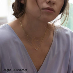 4PCS - Chain&Chain&Hammered Box&Bar Layered Necklaces for Women