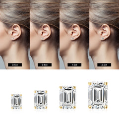 Turandoss S925 Sterling Silver Stud Earrings for Women, Cubic Zirconia Hypoallergenic Flat Back Cartilage Earrings for Piercing, Christmas Gifts