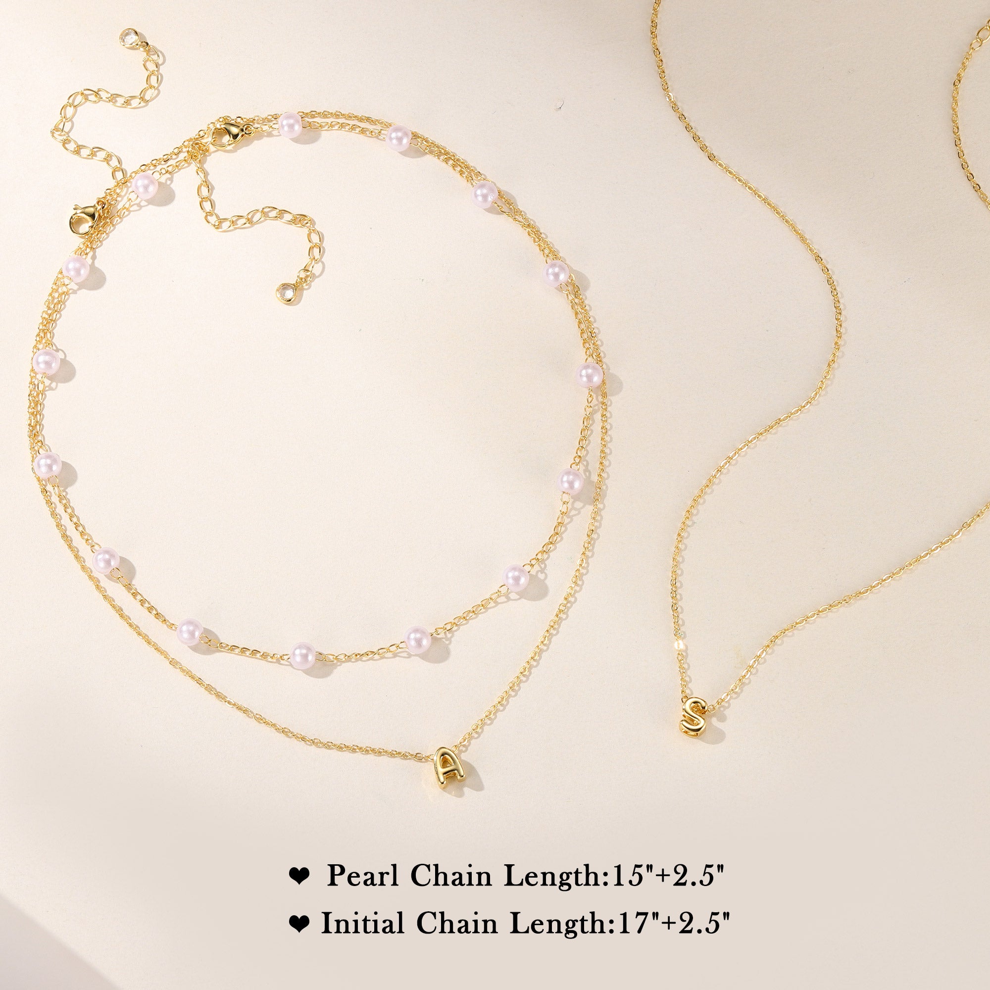 Gold Bubble Letter Necklace