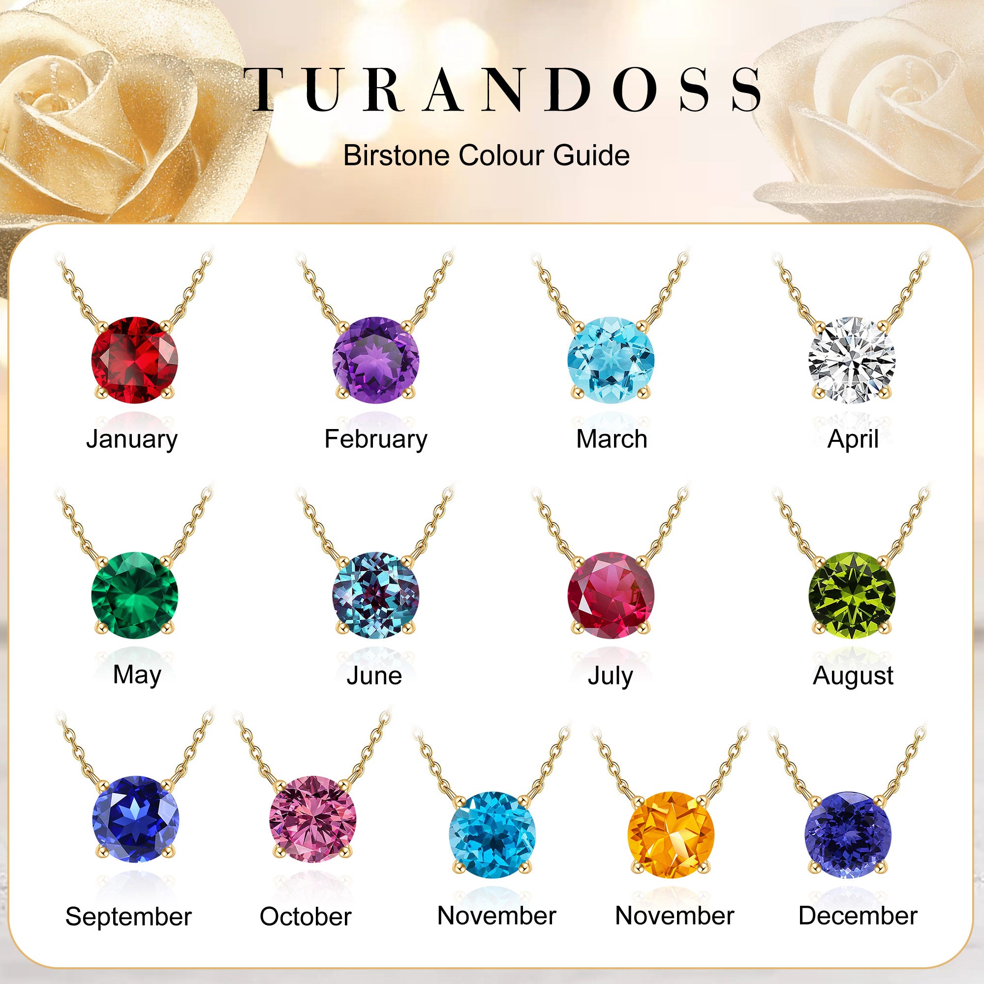 Birthstone Necklace Jewelry Gifts for Women