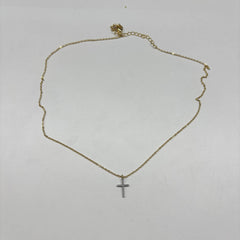 Turandoss Dainty Gold Cross Necklace for Women Girls - Personalized 18K Gold Plated Simple Pendant Necklace, Gold Jewelry for Women Trendy, 16+2.5In