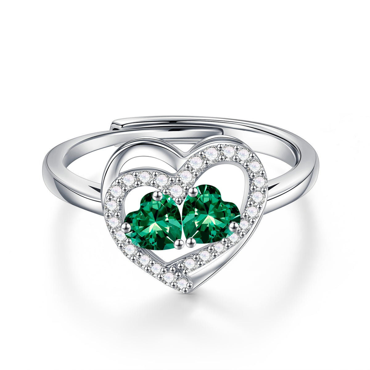 Turandoss Adjustable Ring for Women Double Birthstone Rings Mothers Day Birthday Anniversary Gifts for Women Wife