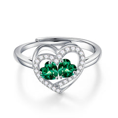 Turandoss Adjustable Ring for Women Double Birthstone Rings Mothers Day Birthday Anniversary Gifts for Women Wife