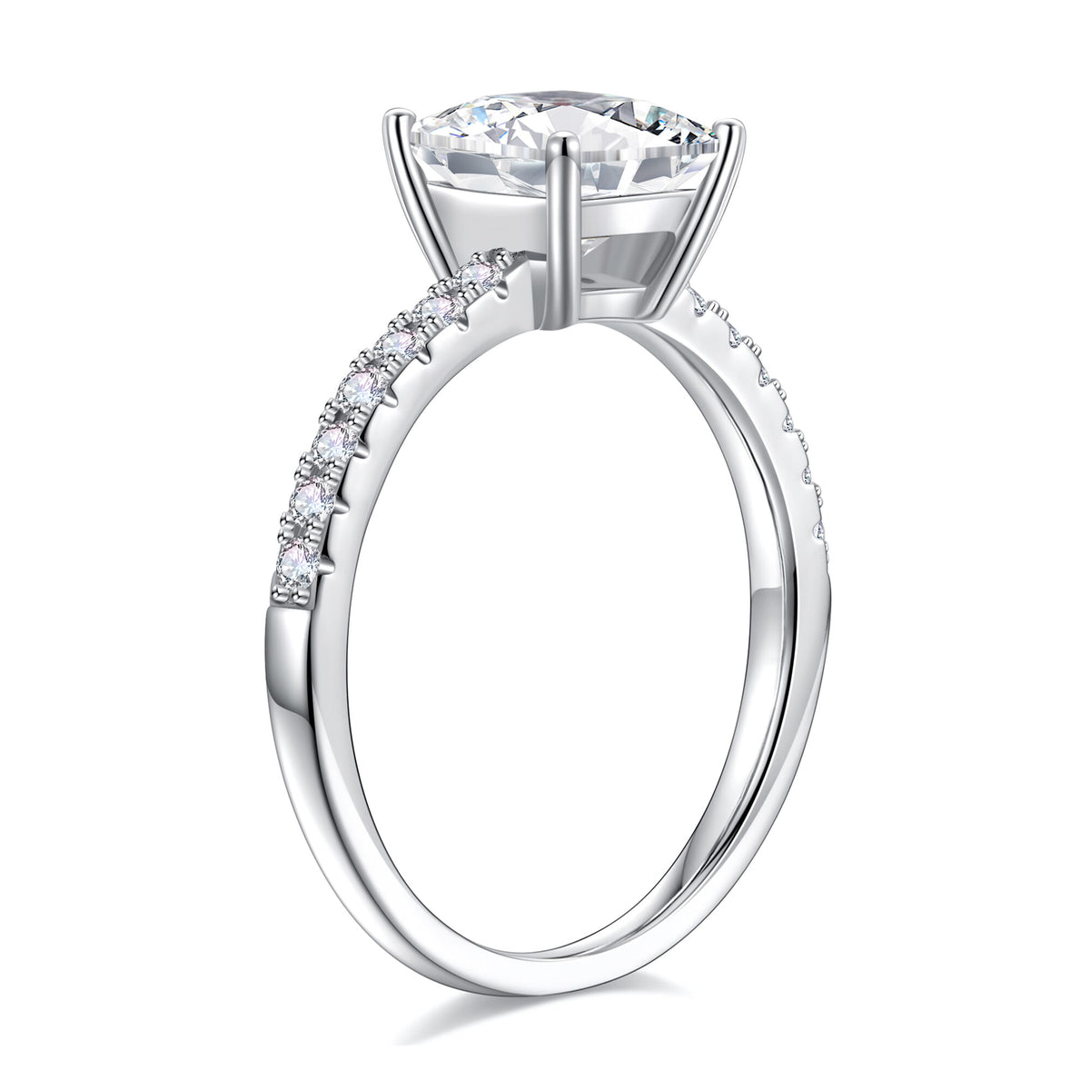 Turandoss 1.5 Carat Moissanite Princess Cut Engagement Rings for Women 925 Sterling Silver Diamond Ring Promise Rings for Women