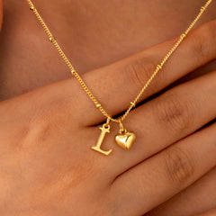 Turandoss Gold Heart Initial Necklace for Women Girls, Letter Pendant Necklaces for Teen Girl, Birthday Gift, Valentine's Day Gifts for Women Wife Mom