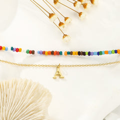 Cute Beaded Girls Bracelets A Initial Charm Bracelet
