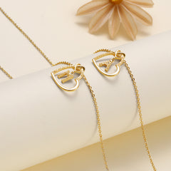 Turandoss 18K Gold Heart Initial Necklace for Women Girls, Dainty Zircon Pendant Necklace, Birthday Gifts for Women Girls, Gold Jewelry, 20+2.5In