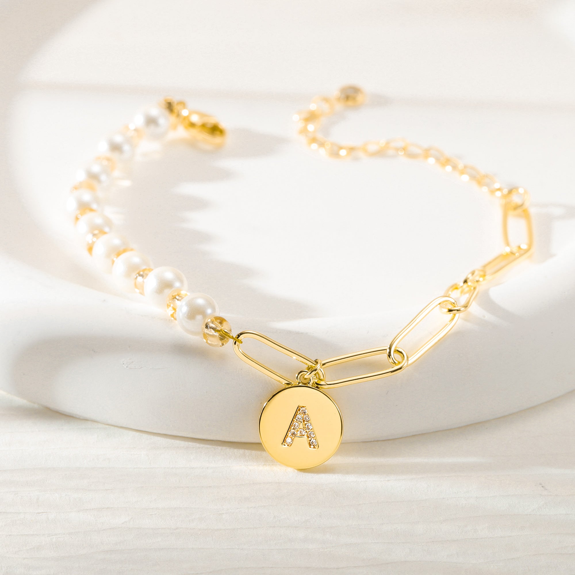 Initial Pearl Bracelets for Teen Girls