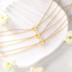 Dainty 14K Gold Filled Layered Letter A Initial Anklet Bracelets