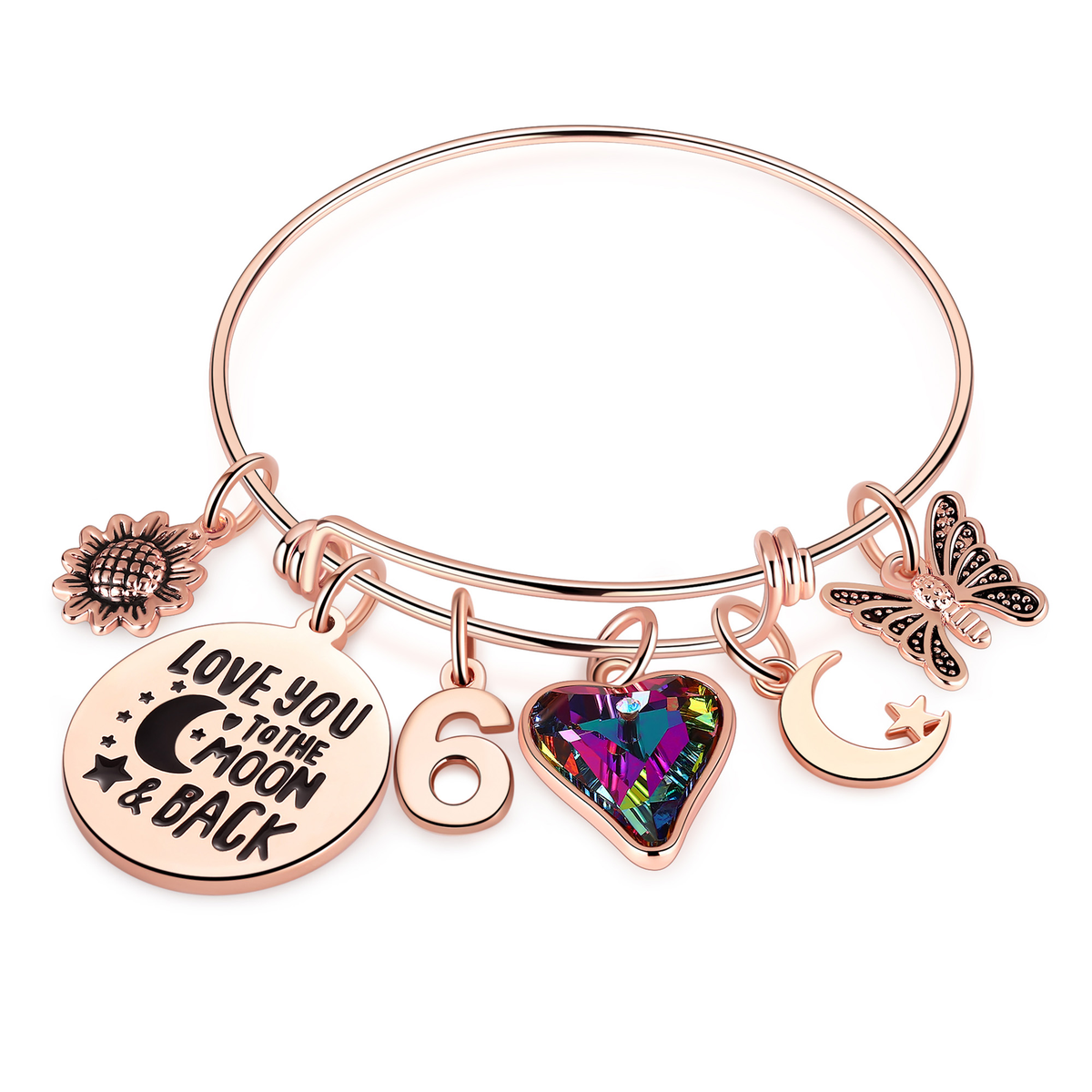 Turandoss Birthday Bracelet Gift for Girls Women, Year Old Gifts for Girls Kids, Heart Number Charm Bracelets, Happy 25th Birthday for Mom Wife Her