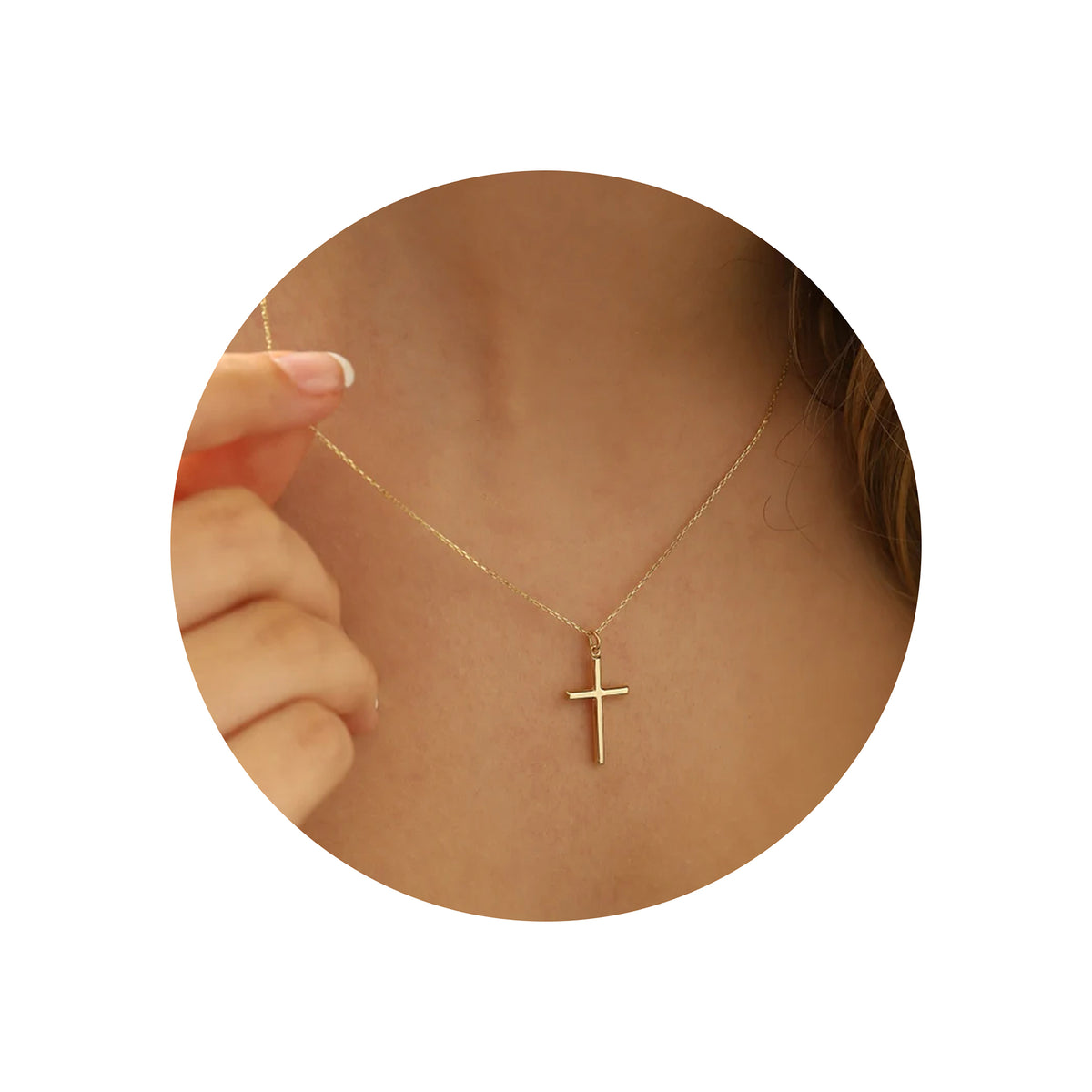 Turandoss 14K Gold Plated Dainty Tiny Cross Pendant Necklace for Women Faith Jewelry Trendy Personalized Teacher Appreciation Mothers Day Graduation Gifts for Her Mom Kids Teen Girls Wife Ideas