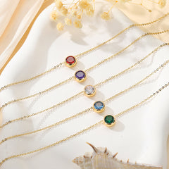 14K Gold Plated Birthstone Necklaces for Women