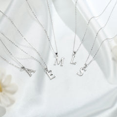Turandoss S925 Sterling Silver Initial Necklaces for Girls Women, Dainty Initial Jewelry Birthday Gifts