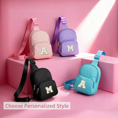 Turandoss Initial Crossbody Bags for Kids Girls,Cute Letter Sling Bag, Fanny Pack for Kids, Personalized Birthday Gifts for 6-13 Year Old Girl