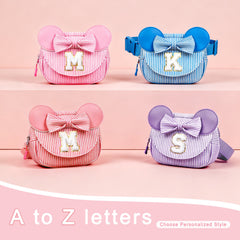 Turandoss Initial Fanny Pack for Kids Girls, Small Crossbody Bags Belt Sling Bag, Travel Purse for Kids, Birthday Gift for 6-13 Year Old Girl
