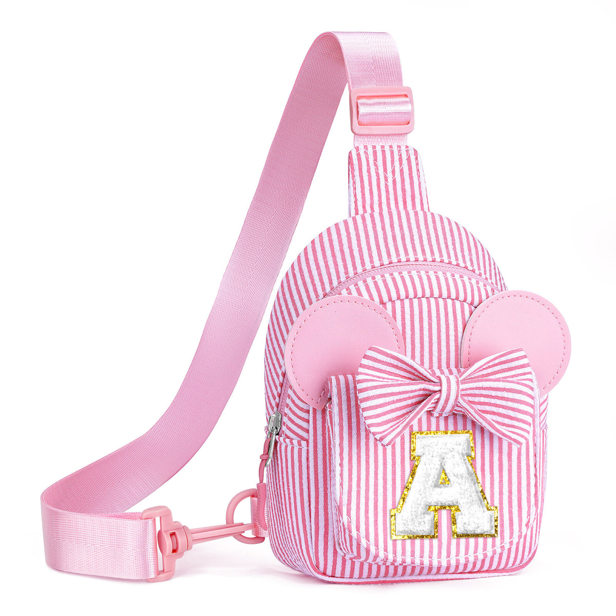 Turandoss Initial Crossbody Bags for Kids Girls,Cute Letter Sling Bag, Fanny Pack for Kids, Personalized Birthday Gifts for 6-13 Year Old Girl