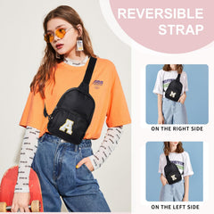 Turandoss Initial Crossbody Bags for Kids Girls,Cute Letter Sling Bag, Fanny Pack for Kids, Personalized Birthday Gifts for 6-13 Year Old Girl