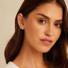 Turandoss 3Pairs Flat Back Stud Earrings for Women Girls, X Shaped CZ Hoop Huggie Cartilage Clip on Earring, Birthday Valentine's Day Gifts for Wife