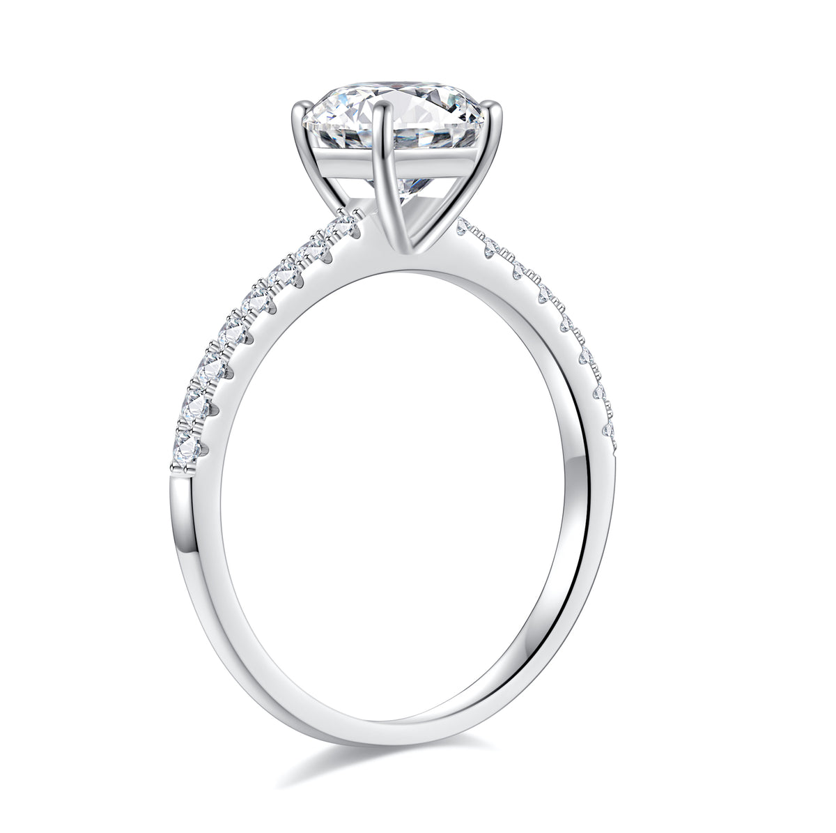 Turandoss 1.5ct Moissanite Solitaire Engagement Ring 925 Sterling Silver Cushion Cut Diamond Ring Wedding Band Promise Rings for Women