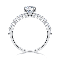 Turandoss 1.52 Carat Moissanite Engagement Ring 925 Sterling Silver Brilliant Round Cut Marquise Diamond Ring Wedding Band Promise Wedding Rings for Women Wife