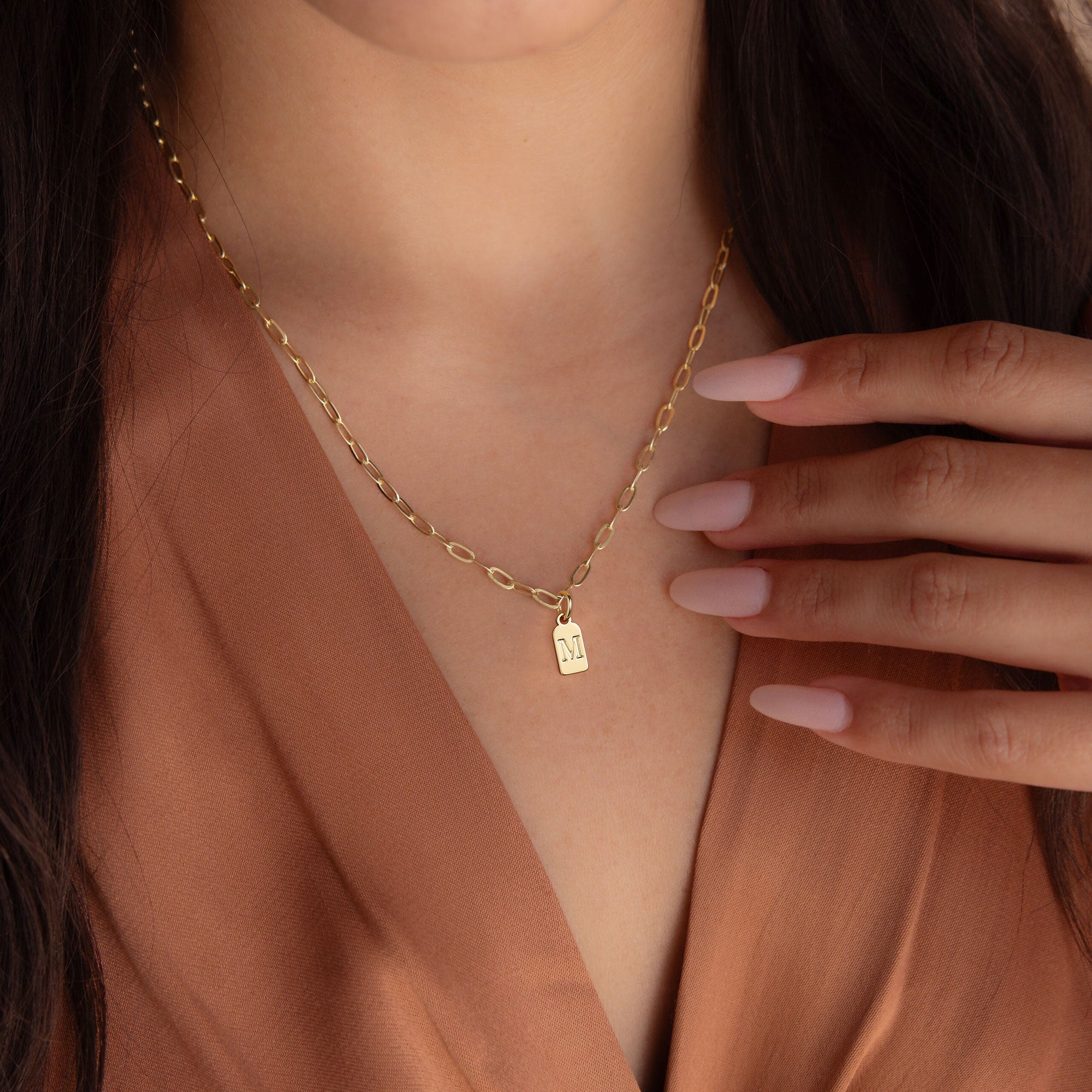Trendy Letter Dainty Gold Necklace