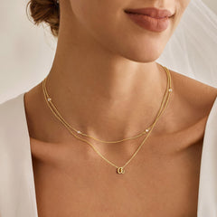 Turandoss Layered Initial Necklace for Women, Dainty Personalized Gift for Her