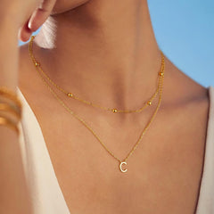 Turandoss Initial Necklaces for Women,18K Gold Plated Personalized Jewelry Gifts