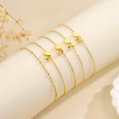 Turandoss 14K Gold Plated Initial Ankle Bracelets for Women - Layered Heart Letter A-Z Dainty Anklets for Women Waterproof, Anklets Jewelry Personalized Birthday Gifts for Women Teen Girls