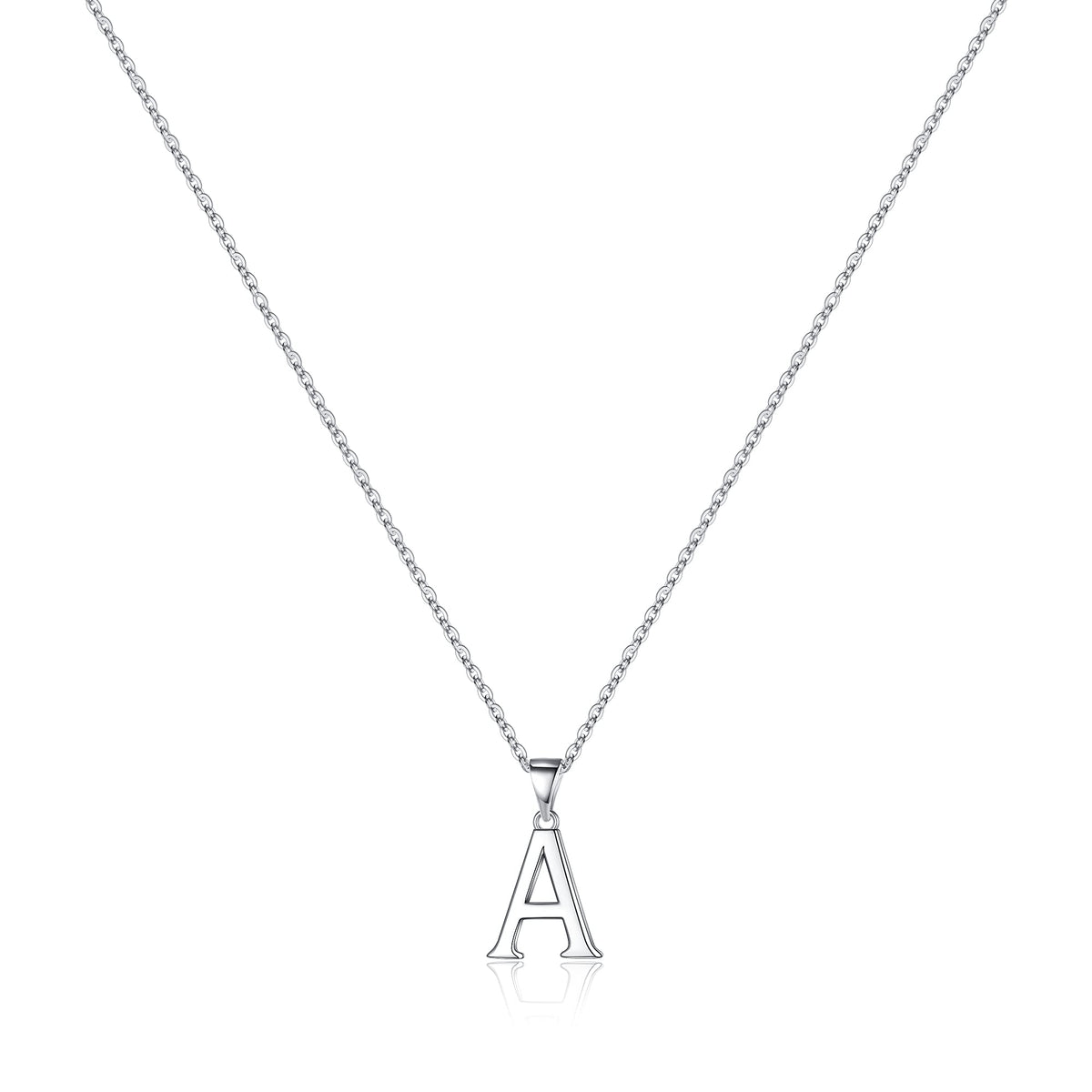 Turandoss S925 Sterling Silver Initial Necklaces for Women Dainty Tiny Letter Pendant Trend Jewelry Birthday Teacher Appreciation Mothers Day Graduation Gifts for Her Mom Kids Teen Girls Wife Ideas