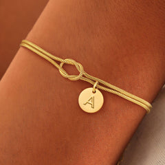 Turandoss Dainty Gold Initial Charm Bracelets for Women Girls - Gold Jewelry for women, Birthday Gifts for Teen Girls, Trendy Stuff