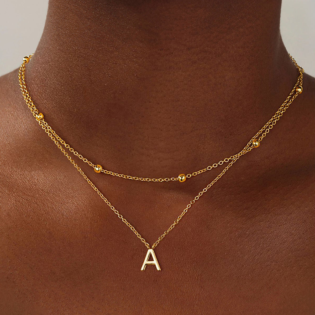 Turandoss Initial Necklaces for Women,18K Gold Plated Personalized Jewelry Gifts