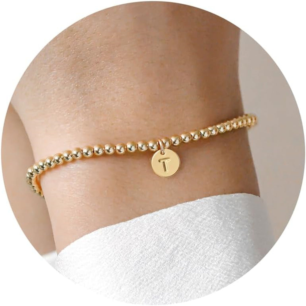 Turandoss Teacher Gifts - Teacher Appreciation Gifts, Teacher Gifts for Women, Teacher Birthday Gifts, 2024 Graduation Gifts, Gold Initial T Bracelet for Women Teacher Jewelry