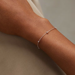 Turandoss Italian S925 Sterling Silver Bracelets for Women Girls - Satellite Bead Chain Link Bracelet hypoallergenic, Jewelry Gifts for Women